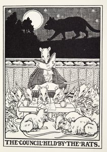 Rådet holdt av Rats, fra Fontaine Fables, pub. 1905