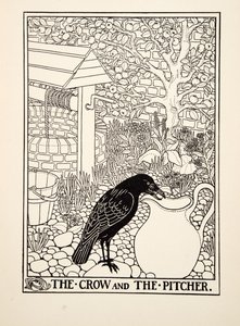 The Crow and the Pitcher, fra A Hundred Fables of Aesop, pub.1903
