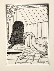 The Dog and the Goose, fra A Hundred Anecdotes of Animals, pub. 1924 av Percy J. Billingshurst