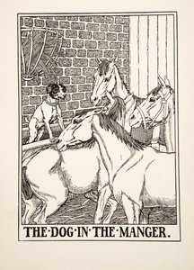 The Dog in the Manger, fra A Hundred Fables of Aesop, pub.1903