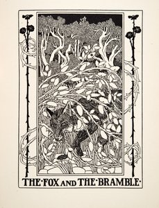 The Fox and the Bramble, fra A Hundred Fables of Aesop, pub.1903