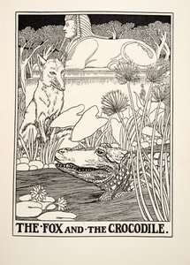 The Fox and the Crocodile, fra A Hundred Fables of Aesop, pub.1903