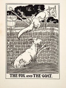 The Fox and the Goat, fra A Hundred Fables of Aesop, pub.1903