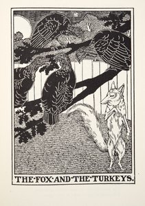 The Fox and the Turkeys, fra Fontaine Fables, pub. 1905