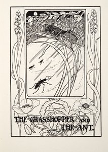 The Grasshopper and the Ant, fra Fontaine Fables, pub. 1905