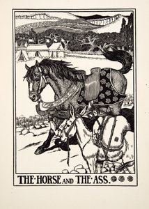 The Horse and the Ass, fra A Hundred Fables of Aesop, pub.1903