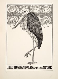The Husbandman and the Stork, fra A Hundred Fables of Aesop, pub.1903