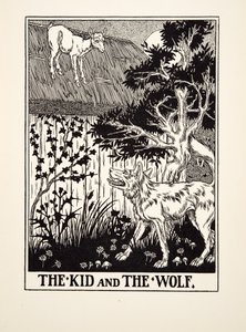 The Kid and the Wolf, fra A Hundred Fables of Aesop, pub.1903