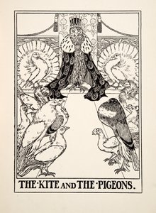 The Kite and the Pigeons, fra A Hundred Fables of Aesop, pub.1903