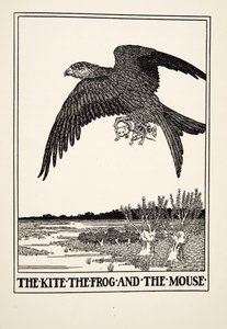 The Kite, the Frog and the Mouse, fra A Hundred Fables of Aesop, pub.1903