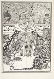 The Lion and his Associates, Frontispice, fra Fontaine Fables, pub. 1905