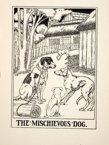 The Mischievous Dog, fra A Hundred Fables of Aesop, pub.1903 (gravering) av Percy J. Billingshurst