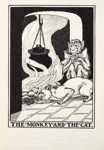 The Monkey and the Cat, fra Fontaine Fables, pub. 1905