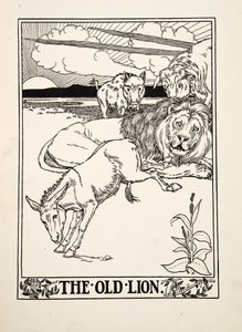 The Old Lion, fra A Hundred Fables of Aesop, pub.1903