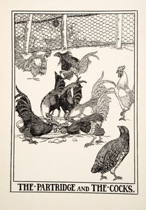 The Partridge and the Cocks, fra A Hundred Fables of Aesop, pub.1903