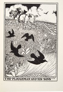 The Ploughman and his Sons, fra Fontaine Fables, pub. 1905