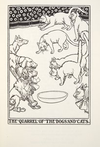 The Quarrel of the Dogs and Cats, fra Fontaine Fables, pub. 1905