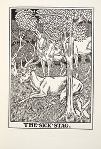 The Sick Stag, fra Fontaine Fables, pub. 1905