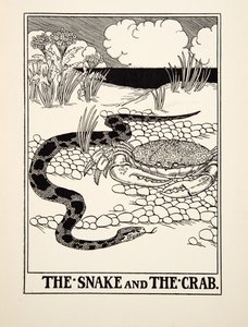The Snake and the Crab, fra A Hundred Fables of Aesop, pub.1903