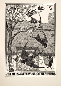 The Swallow and Other Birds, fra A Hundred Fables of Aesop, pub.1903 av Percy J. Billingshurst