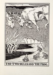 The Two Bulls and the Frog, fra Fontaine Fables, pub. 1905
