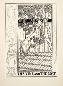 The Vine and the Goat, fra A Hundred Fables of Aesop, pub.1903