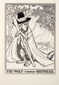 The Wolf Turned Shepherd, fra Fontaine Fables, pub. 1905