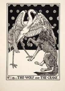The Wolf and the Crane, fra A Hundred Fables of Aesop, pub.1903