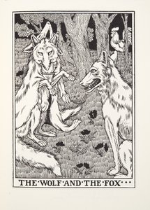 The Wolf and the Fox, fra Fontaine Fables, pub. 1905