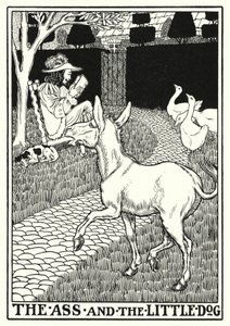 Fables of La Fontaine: Rumpa og den lille hunden (litho)