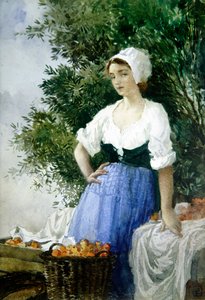 The Orange Seller (akvarell på papir)