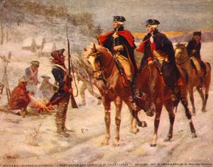 Washington og Lafayette ved Valley Forge / Maleri av Dunsmore. C. 1907. av Percy Moran