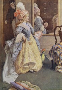 Illustrasjon for små kvinner av Louisa M Alcott (farge litho) av Percy Tarrant