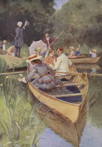 Illustrasjon for små kvinner av Louis M Alcott (farge litho) av Percy Tarrant