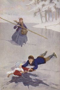Illustrasjon for små kvinner av Louisa M Alcott (farge litho) av Percy Tarrant