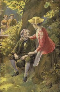 Illustrasjon for Silas Marner av George Eliot (farge litho) av Percy Tarrant