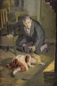Illustrasjon for Silas Marner av George Eliot (farge litho) av Percy Tarrant
