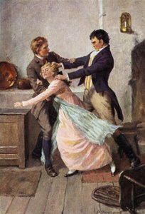 Illustrasjon for Wuthering Heights av Emily Bronte (farge litho)