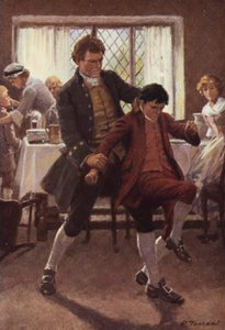Illustrasjon for Wuthering Heights av Emily Bronte (litho-farge) av Percy Tarrant