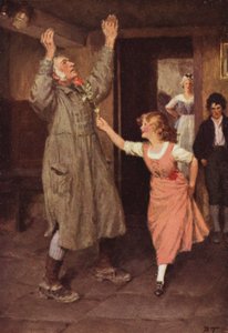 Illustrasjon for Wuthering Heights av Emily Bronte (litho-farge) av Percy Tarrant