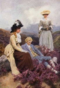Illustrasjon for Wuthering Heights av Emily Bronte (litho-farge)