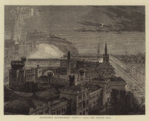 Edinburgh opplyst, sett fra Calton Hill