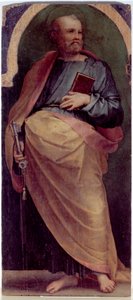 St Peter, sidepanel (olje på tre, ca. 1535) av Perino del Vaga