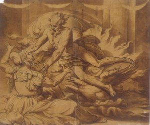 Jupiter vises til Semele, 1501-47. av Perino del Vaga