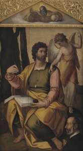 Matteus evangelisten med velgjører av Perino del Vaga