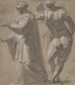 To stående mannsfigurer, 1501-47. av Perino del Vaga