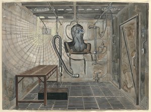 Innvendig sandblåsekammer, 1935, ca. 1947. av Perkins Harnly