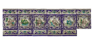 En frise fra 1800-tallet av keramiske Qadjar-fliser av Persian School