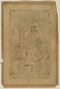 A Gathering of Dervishes, midten av 1600-tallet (blekk og lys fargevask på papir) av Persian School