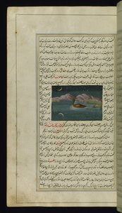 En gås og en refleksjon av månen i vannet fra Lights of Canopus av Persian School